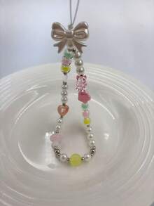 Ins Cute Butterfly Bear Diy Beaded Mobile Phone Chain Mobile Phone Case Anti-Lost Mobile Phone Lanyard Chain - View 1