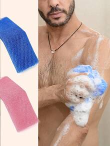 1pc African Long Handle Mesh Bath Sponge, Exfoliating, Suitable For Daily Use, Helps Smooth Skin - Multicolor - View 10
