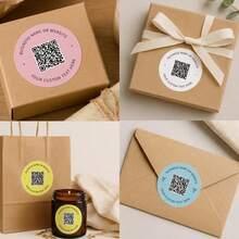 4-26cm Customized QR Code Stickers, Personalized Stickers With QR Code And Text, Suitable For Business Social, Party Gifts, Restaurants, Cafes, Ideal Packaging Labels For Merchants, Customized Business Social QR Code Stickers - Round - View 4