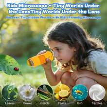 Portable 1000X Handheld Digital Microscope For Kids With 1080P 2.0'' IPS Screen, Photo & Video - STEM Science Educational Toys For Boys Girls, Birthday Gifts For Ages 3-6 6-12 Yellow - Yellow - View 3