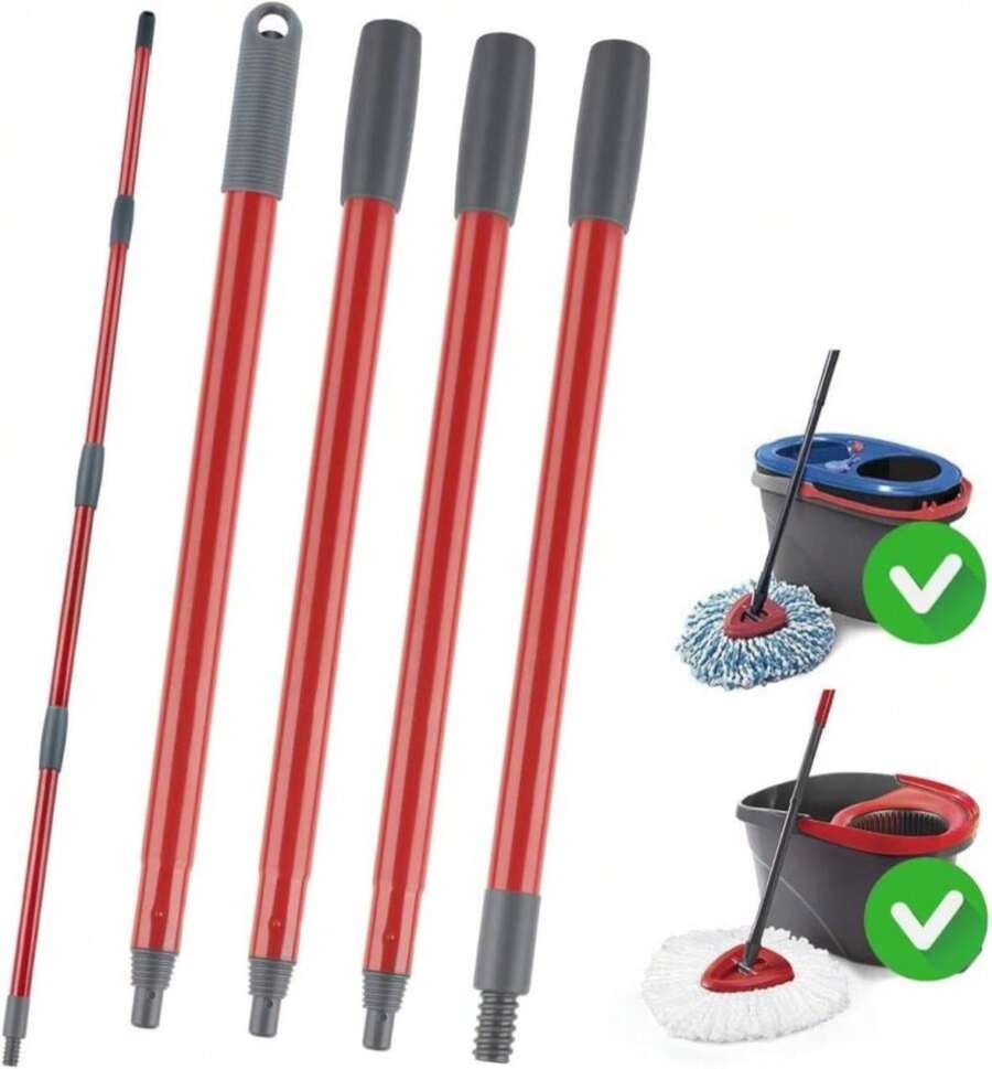 Ucoolbe Spin Mop Replacement Handle Compatible With O-Cedar Spin Mop &Amp; Bucket System, 4-Section 30" To 58" Mops Handle Replacement Stick For Floor Cleaning, Mops Head &Amp; Base Not Include - Màu A - Xem 1