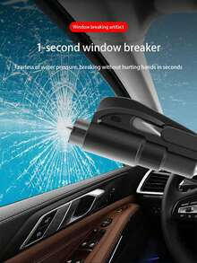 1个汽车安全锤，弹簧式紧急逃生工具，钢化玻璃车窗破碎器 - A - 查看 2