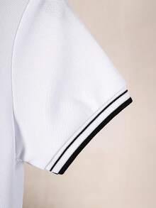 Boys' Contrast Trim Short Sleeve Polo Shirt - White - View 5