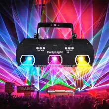 DMX512 & Sound Activated 3D Pattern Disco Ball Lights, Remote Control, Laser Strobe Lights For Party, DJ, Birthday, Wedding, Karaoke, Bar, KTV, Club, Stage, Live Show, Home Gathering, Holiday & Leisure Decoration - EU F Type Plug(220-240V) - View 2