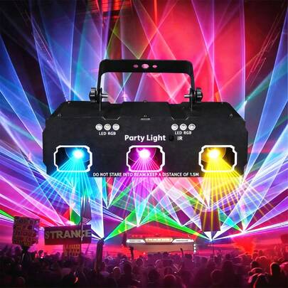 DMX512 & Sound Activated 3D Pattern Disco Ball Lights, Remote Control, Laser Strobe Lights For Party, DJ, Birthday, Wedding, Karaoke, Bar, KTV, Club, Stage, Live Show, Home Gathering, Holiday & Leisure Decoration