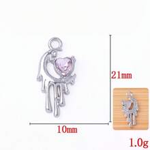 10/20pcs Random Zinc Alloy Y2K Series Pendants, Bow, Cross, Heart, Bear Charm Pendants, Suitable For DIY Necklace, Bracelet, Earring, Keychain Jewelry Making - Pink - View 6