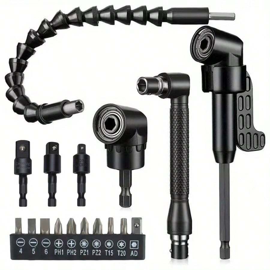 17pcs Flexible Shaft Drill Bit Extension - Seamless Electric Drill Connecting Rod, Multifunctional Hex Screwdriver Adapter, Durable Flexible Shaft Drive Rod, Electric Tool Accessory To Extend Work Reach - 1set(17pcs) - 查看 1