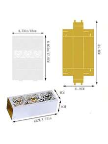 25pcs/Pack Gift Packaging Boxes, Rectangular Drawer Style Boxes With Heart Hollow Design, Suitable For Party, Wedding, Business Events, Holiday Decoration - Multicolor - View 2