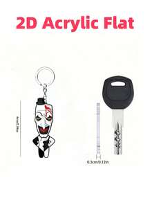 Cute Cartoon Acrylic Round Keychain - Customized Transparent Round Keychain, Perfect Gift For Birthday, Christmas, Party And Collection For Friends And Family - Multicolor - View 9