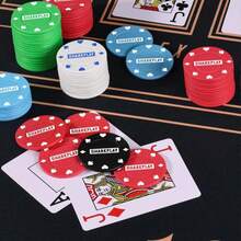 Sharkplay Plastic Poker Chips Set With Storage Box For Blackjack, Texas Hold'Em, Night Poker Games - ColorA - 查看 6