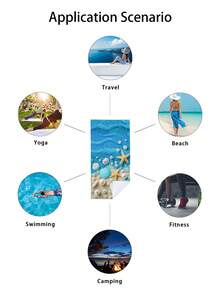 1pc Ocean Creature Shell Pearl Starfish Pattern Beach Towel, Super Absorbent Quick Dry Towel For Swimming, Soft Beach Blanket, Suitable For Beach, Swimming, Outdoor Camping Travel, Ideal Beach Essential (40*80CM Very Small) - A - View 5