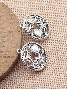 10pcs 23x20mm Ocean Life Seahorse Starfish Shell Coral Charms Pendant For DIY Jewelry Making Necklace Keychain Phone Chain Bracelet Making Accessories Handmade Craft Making Findings - Marine Life - View 9
