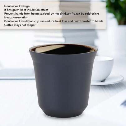 304 Stainless Steel Coffee Mug Double Walled Insulated Coffee Tea Cup Thermal Insulation Mugs For Homes Camping Dark Blue 80ml,Coffee Service Coffee Accessories