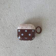 Coffee Brown Striped Polka Dot + Hoop Pro 3/Pro 2/4/3/2 Case, Fashionable Women's Earphone Case, Minimalist Earphone Cover Compatible With Apple - Brown - View 6