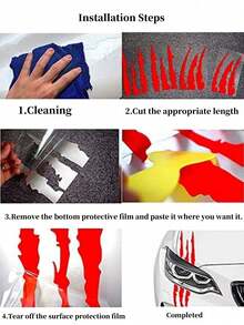 2片/1片汽车大灯贴纸 - 爪印汽车贴纸、大灯眉贴纸、刮痕贴纸，适用于跑车、SUV、皮卡、汽车车窗、摩托车等。 - 款式A - 查看 7