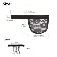 Ponytail Net Base Hair Net For Making Ponytail Hair Extension Black Pony Tail Weaving Net With Adjust Strap Lace Net For Wigs, Halloween - View 3