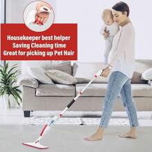 2026 Hot Spring Summer Popular Mops For Floor Cleaning, Wet Spray Mop With 14 Oz Refillable Bottle And 2 Washable Microfiber Pads, Heavy Duty Dry Wet Flat Mop For Home Or Commercial Use, Multi-Surface Floor Cleaner For Hardwood, Laminate, Wood, Ceramic, Tile, Marble, Vinyl, Efficient And Easy To Use Cleaning Tool For Living Room, Kitchen, Bedroom, Office, Hotel, Perfect For Daily Housekeeping, Home Improvement, Birthday Party, Holiday Use & Ideal Festival Birthday Gift For Family, Friends, Homeowners, Housewarming Gift - 00-紅色 - 查看 6