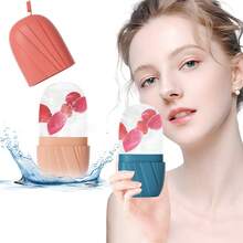 1pc Facial & Eye Ice Roller, Silicone Ice Mold For Face Massage & Icing, Face Roller With Leak-Proof Cover - Multicolor - View 4