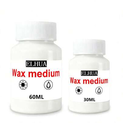 ELHUA Cold Wax Medium, Transparent Cold Wax Oil Painting Medium For Artists, Texture Medium For Oil Painters, Multipurpose Pure Wax And Dammar Resin - Protective Top Coat And Finish, Oil Painting-Watercolor Sealant - 30/60ml