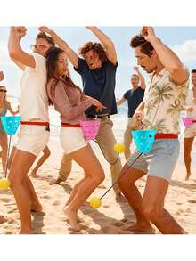 3pcs Rocking Ball Game Set, Party Rocking Bucket Game, Rocking Ball Game, Hammock Party Bucket Game, Multi-Person Interactive Game, Can Be Used For Eye And Waist Coordination Training, Fun Party Game, Agility Training - One Size Fits All - View 4