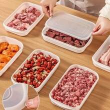6pcs   Plastic Meal Prep Container Square Freezer Fridge Storage Box With Clip Lid For Meat Vegetables Leftovers Space Saving Dishwasher Safety - 350ML-6pcs - View 11