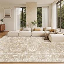 8x10 Area Rugs For Living Room, Machine Washable Vintage Rug With Non-Slip Backing, Soft Large Throw Rug, Thin Carpet For Bedroom Dining Room Farmhouse (8 X 10, Beige/Brown) - 米色/棕色 - 查看 5