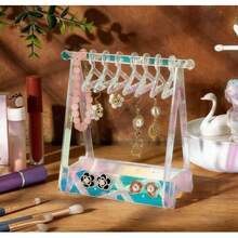 Handmade Soft Clay Earring Holder Display Box, Acrylic Clothes Hanger Shaped Desktop Jewelry Stand - Multicolor - View 4