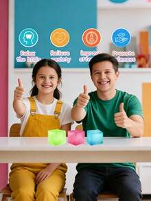 Cubo antiestrés, juguetes blandos, cubos antiestrés, pelotas de estrés que se hinchan lentamente, juguetes sensoriales para aliviar la ansiedad, bolas de gel con forma de cubos de hielo sensoriales y blandas - Multicolor - Ver 5
