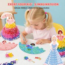 Conjunto Criativo de Arte Poke 3D de Princesa, Decorações de Vestido de Princesa Poke de Tecido DIY, 5 Estilos de Princesa, Brinquedo de Arte Criativa Presente para Meninas com 3+ Anos de Idade - Artesanato - Visão 5