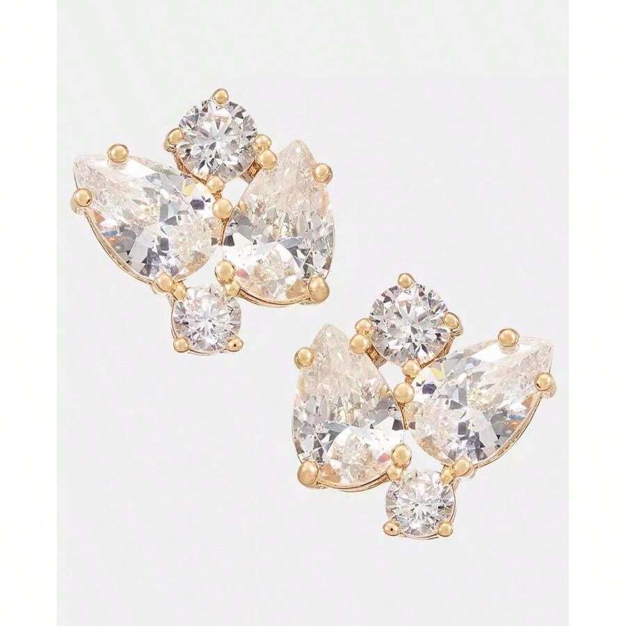 Givenchy Cubic Zirconia Cluster Stud Earrings |  | Women Dangle Earrings - 金色 - 查看 1