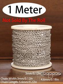 100厘米/批 不褪色不锈钢链条配件 项链尾链 DIY珠宝制作材料 手工脚链 手链配件 散装链条 - 尾鏈 - 查看 16