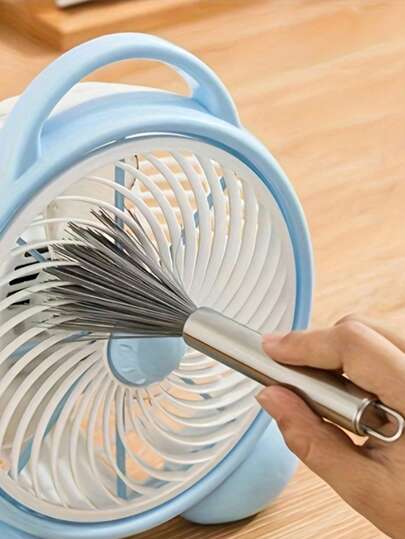 多功能长柄墙面清洁刷，不锈钢材质 - 适用于客厅、卧室、浴室、厨房和家具，是居家生活的便捷清洁工具