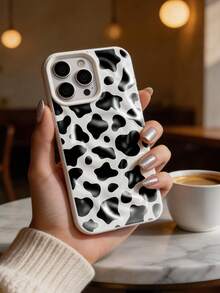 Schwarz-weiß asymmetrische Wellen-Plissee 3D Handyhülle, kompatibel mit iPhone 17 Pro Max/17 Pro/16 Pro Max/16 Pro/16/15 Pro Max/15 Pro/15/14 Pro Max/14/13 Pro Max/13 Pro/13/12 Pro Max/12 Pro/12/11, stoßfeste weiche Hülle - Weiss - Übersicht 6