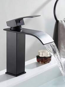 39-Inch Stainless Steel Waterfall Bathroom Faucet, Black Electroplated Single Handle Cold And Hot Water Mixer Tap With Valve Core And Coating Technique, Suitable For Vanity, Sink, Bathroom Basin And Washbasin, Modern Home Essential Upgrade, Luxury Cleaning Water, Suitable For Holiday Gifts And Home Decoration - Multicolor - View 15