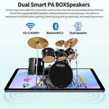 Qetupa 10.1-Inch Android 15 Z50 Tablet PC, 3GB RAM + 64GB ROM, MTK 6755 Octa-Core 1.8GHz Processor, HD (1280x800) IPS Touchscreen, 5MP Front Camera And 13MP Rear Camera, 6000mAh Large Battery, No SIM Card Slot, Supports Reading And Gaming. Lightweight And Durable Design With Reinforced Glass, Enjoy Entertainment Anytime Anywhere (Adapter Not Included) - Black - View 5