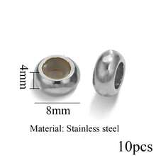 10pcs 6/8/10mm Stainless Steel & Silicone Spacer Beads, Ideal Material For DIY Jewelry Making Such As Bracelets And Necklaces - Silver - View 9