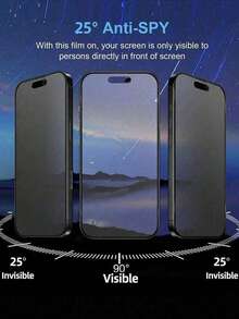 1 miếng dán màn hình chống nhìn trộm 2.5D bằng gốm mờ, tương thích với iPhone 17 Pro Max/17 Pro/17 Air/17/16 Pro Max/16 Plus/16E/15 Pro Max/14/13/12/11/X/XS/XR, phủ toàn màn hình, chống bám vân tay, chống trầy xước, chống sốc, chống nước. - màu đen - Xem 3