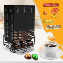 Euuztu Coffee Cup Holder Compatible With Vertuo Capsules, Coffee Pods Carousel (6 Box Sleeve Holder) , Countertop Organizer Stand, Spins 360-Degrees Pods - 1 - View 5