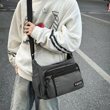 大容量邮差包背包单肩包多隔层旅行包多功能单肩包新款休闲通勤斜挎包 - 彩色 - 查看 8