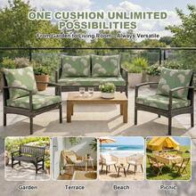 Outdoor Deep Seat Cushions Waterproof Patio Seat And Back Cushion Set, Fade-Resistant Seasonal Chair Cushion With Removable Cover For Dining Arm Chairs, Wicker Chairs And Garden Furniture Sofa Chair Cushion Set Decoration For Outdoor Garden, Deck, Porch, Patio Furniture - 淡綠 - 查看 3