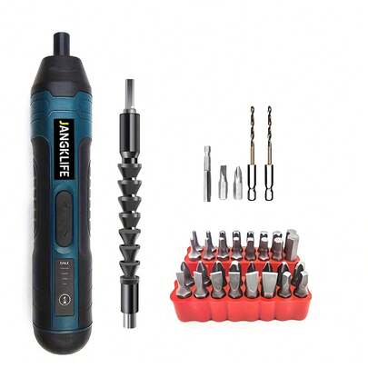 JANGKLIFE 38pcs Electric Screwdriver Set, With Multi-Torque Settings, Straight Handle Design And Lithium Battery, Suitable For Disassembly Tasks
