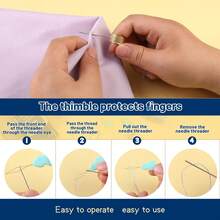 50/70 piezas de agujas de coser hechas a mano, 7 tamaños de agujas de coser afiladas y con ojo para cuero, bordado, tejido, con enhebrador, agujas de reparación, acolchado - Aguja de coser G - Ver 3