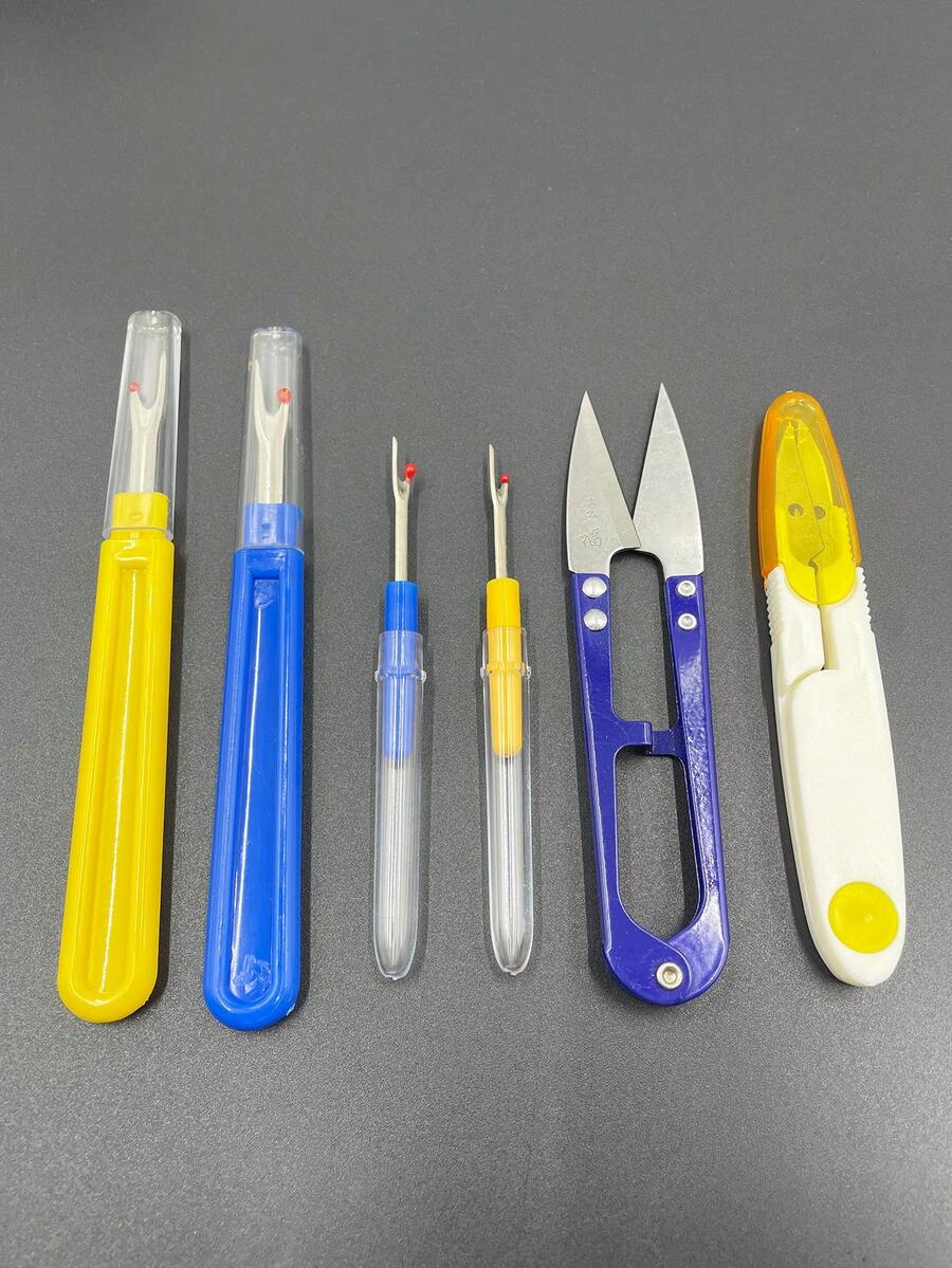 6件套缝纫工具套装，包含拆线器、绣花剪和专业裁缝剪，适用于缝纫、手工、拼布、DIY，是手工艺者、裁缝和初学者的理想之选。 - 拆線器 - 查看 1