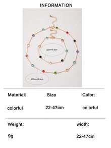 imoli 1 Set Colorful Beaded Anklet And Necklace Jewelry Set (Handmade With Varying Bead Counts, Slight Color Variations In Cherry Tone Base Oil) - 23242-colour - View 7