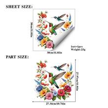 1 miếng dán cửa sổ hình chim ruồi và hoa mùa xuân/hè, decal dán tường tự dính bằng PVC có thể tháo rời, thích hợp trang trí phòng ngủ, phòng khách, ban công và cửa sổ trưng bày. - Chim của người bán hoa - Xem 6