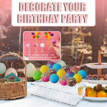 1pc/2pcs Transparent 15-Hole Lollipop Display Stand, Suitable For Colorful Candy Sticks, Cupcakes And Desserts, Great For Parties And Events, Dessert Display, Vertical Lollipop Rack - 透明 - 查看 9