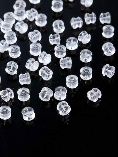 20/50/100 قطعة من ظهور الأقراط، 4.4 * 5 ملم ظهور أقراط آمنة ناعمة شفافة، وسادات وأقفال لاستبدال أقراط خطاف السمك والحلق