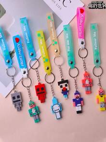 6 móc khóa hình tượng Totem Bất Tử trong Minecraft (ngẫu nhiên), mặt dây chuyền hình tượng nhỏ bằng cao su mềm sáng tạo. - Nhiều màu - Xem 8