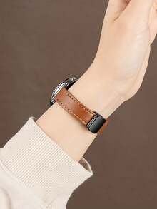 18mm/20mm/22mm 简约真皮磁吸表带 - 时尚替换表带，兼容 Galaxy Watch 7/6/5/4（40mm/44mm）、Galaxy Watch 5 Pro、Galaxy Active 2、Watch 6/4、GT6/GT5/GT4/GT3/GT2 Pro - 棕色 - 查看 3