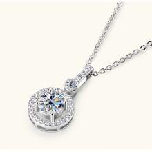 1 mặt dây chuyền bạc S925 đính đá Moissanite 1 carat, thích hợp cho nữ đeo hàng ngày. - Một miếng - Xem 8